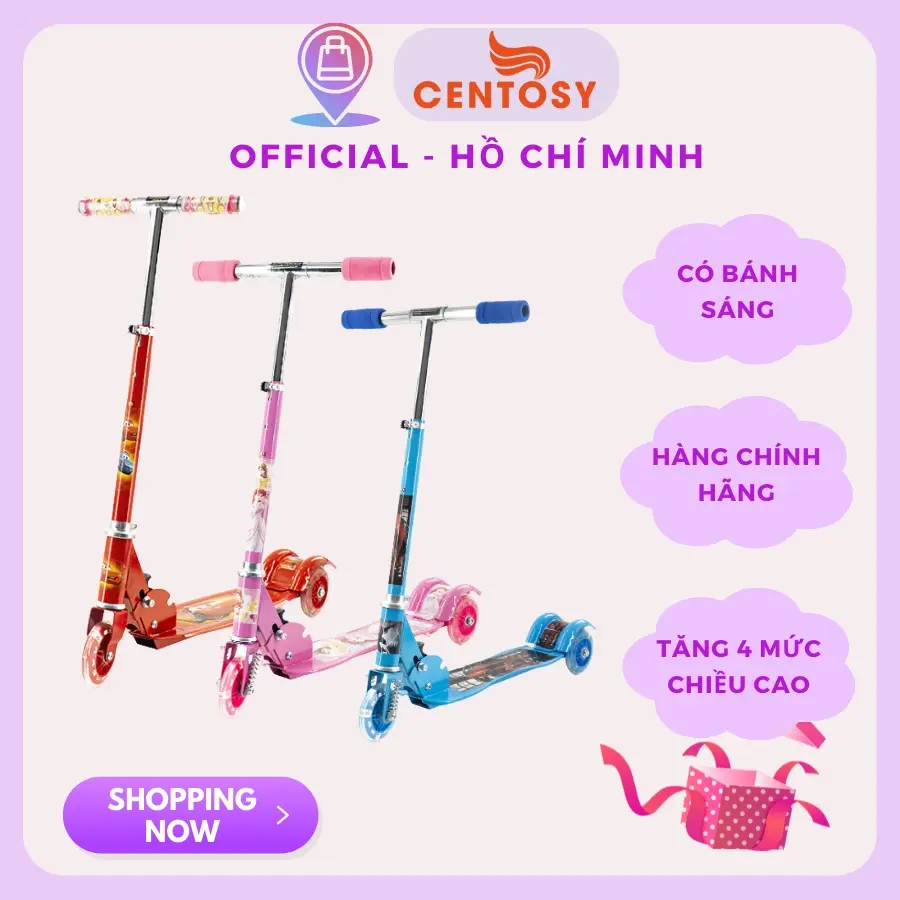 Xe Trượt Scooter Trẻ Em Siêu Rẻ Cougar 380 - Bánh Phát Sáng, In Hình Bắt Mắt Cho Bé Đồ Chơi