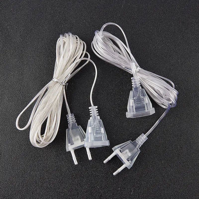 String Extension 1Pcs Cable Plug Transparent Led light string Extension Standard Power ...