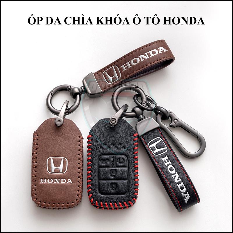 Ốp Chìa Khóa Xe Honda City BRV CRV HRV Accord 2022 2023 2024 Chìa 2 3 4 Nút Da Màu Nâu Và Đen Lịch Sự Sang Trọng