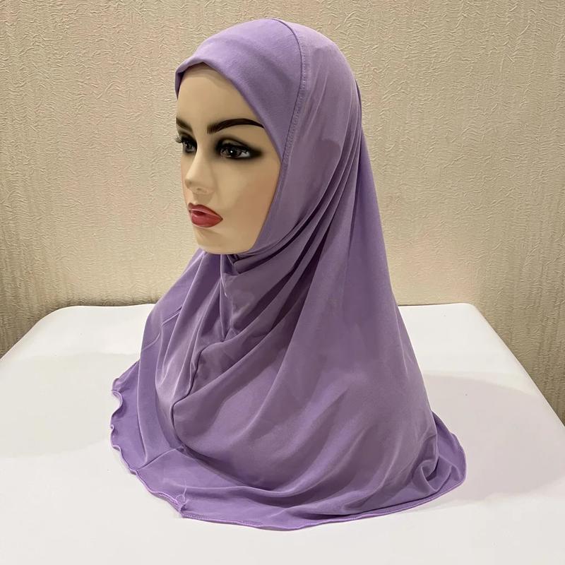 Product Introduction of Ramadan Headscarf Children's Scarf Girl 7 to 12 Years Old Muslim Islamic Shawl Soft Stretch Headscarf Malaysian Girl Children's Headscarf 17