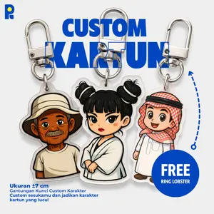 PIKAPIK Gantungan Kunci Kartun Chibi Akrilik Custom Karakter Ganci Desain Kartun dari Foto Avatar