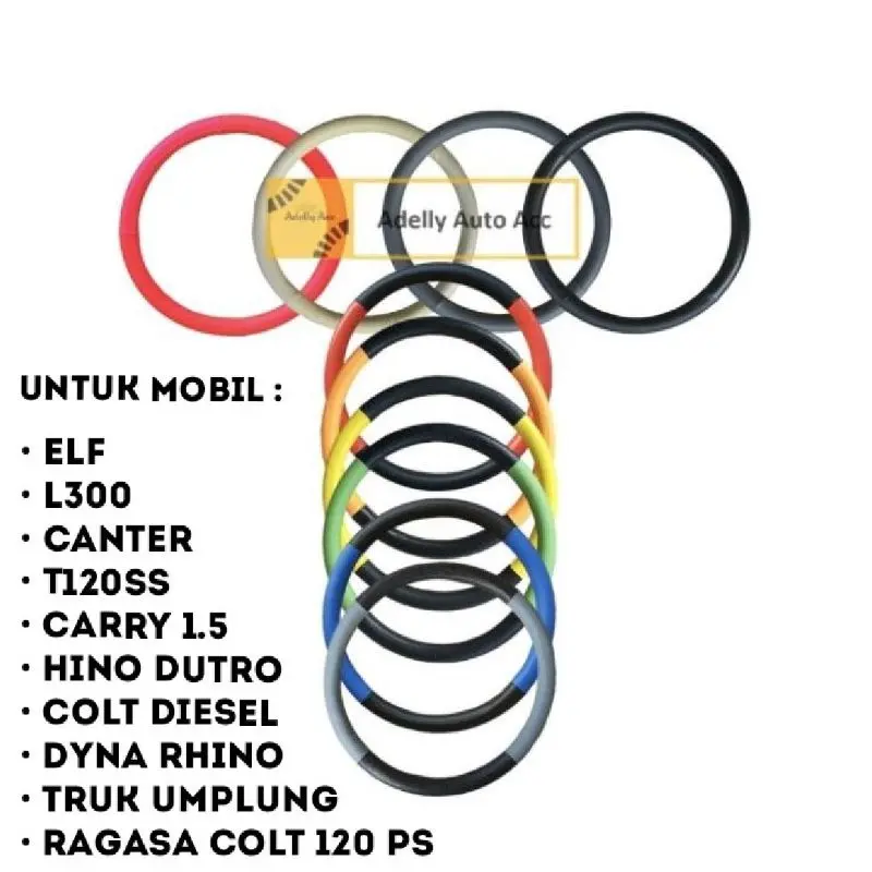 Sarung Stir Mobil - Cover Steer - Setir Mobil Pickup & Truck Universal Canter L300 Ukuran L Car Karet Truk