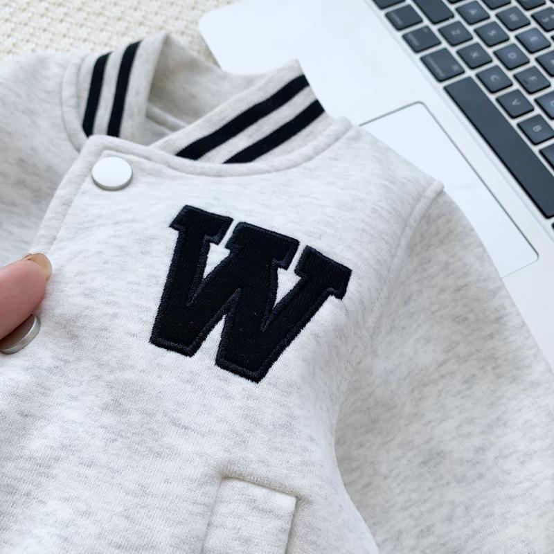 Product Introduction of Infant Toddler Jacket Ins Spring Autumn New Boys and Girls Short Baseball Jacket Baby Embroidered Letter Jacket Trendy 39