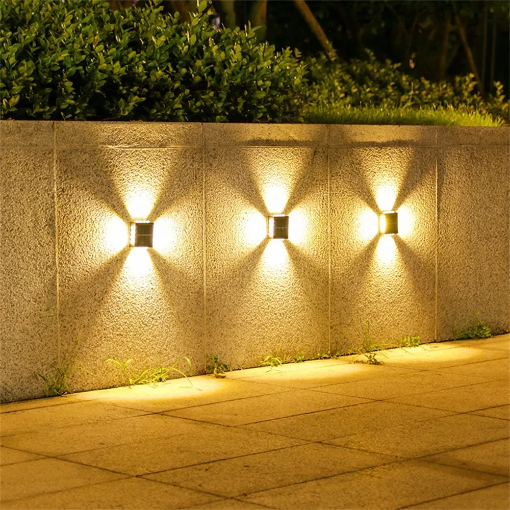Solar Night Light Convex Mirror Wall Lamp Waterproof Outdoor Soalr Powered Lawn Lamp Courtyard Lands