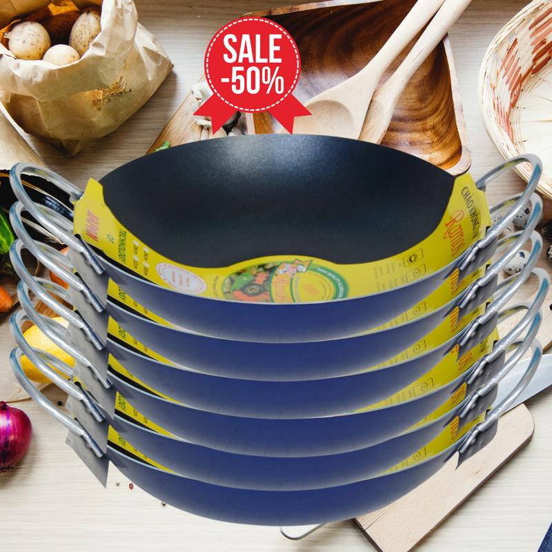 [Tiết Kiệm 50%- Hàng Việt Cao Cấp]Chảo xào chống dính Chảo bánh xèo 2 quai lòng sâu Ramos (20- 46 cm) bằng hợp kim nhôm nguyên chất siêu bền, chống trầy xước chịu nhiệt cao