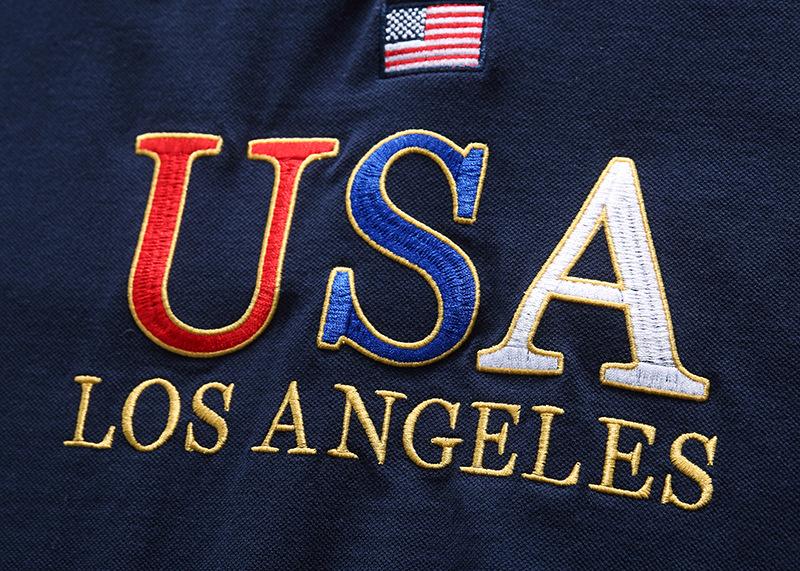 Product Introduction of New Arrivals Oversized Polo T Shirt Men Short Sleeved California of USA Embroidery White Eagle Golf Wear Collar T-shirt Plus US Size XS-7XL 11