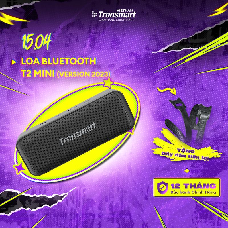 Loa Bluetooth 5.3 Tronsmart T2 Mini Công suất 10W Chống nước IPX5 Cho phép ghép đôi 2 loa | Bảo hành 12 tháng Củ Loa Nghe Nhạc