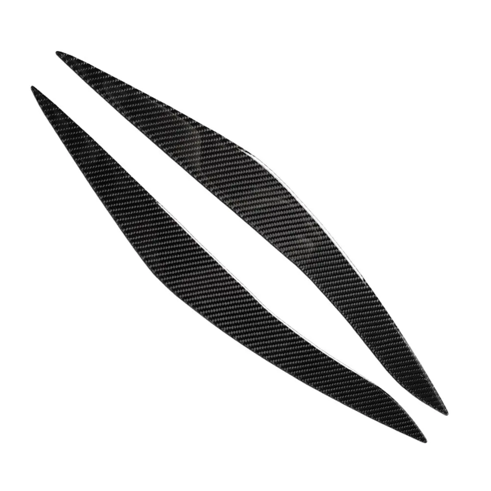 Headlight Eyebrow Eyelid Sport Cover Trim For BMW 5 Series F10 Carbon Fiber New