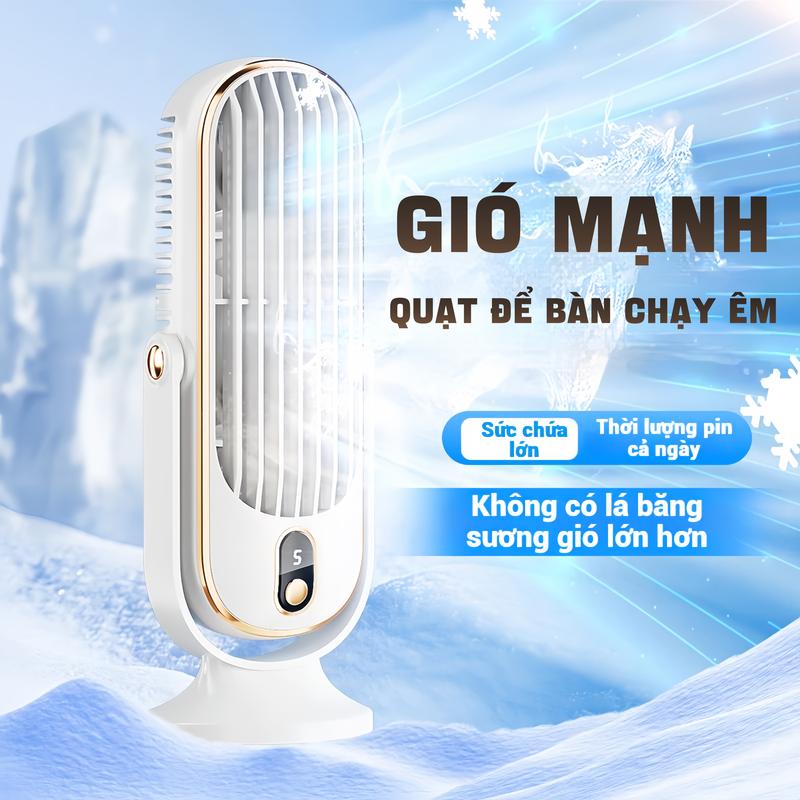 Quạt USB Mini 2025 – Tốc Độ Cao Gió Tuỳ Chỉnh 5 Cấp – Cực Êm & Siêu Tiết Kiệm – Pin Khủng 4000mAh Dùng Cả Trong Nhà Lẫn Ngoài Trời