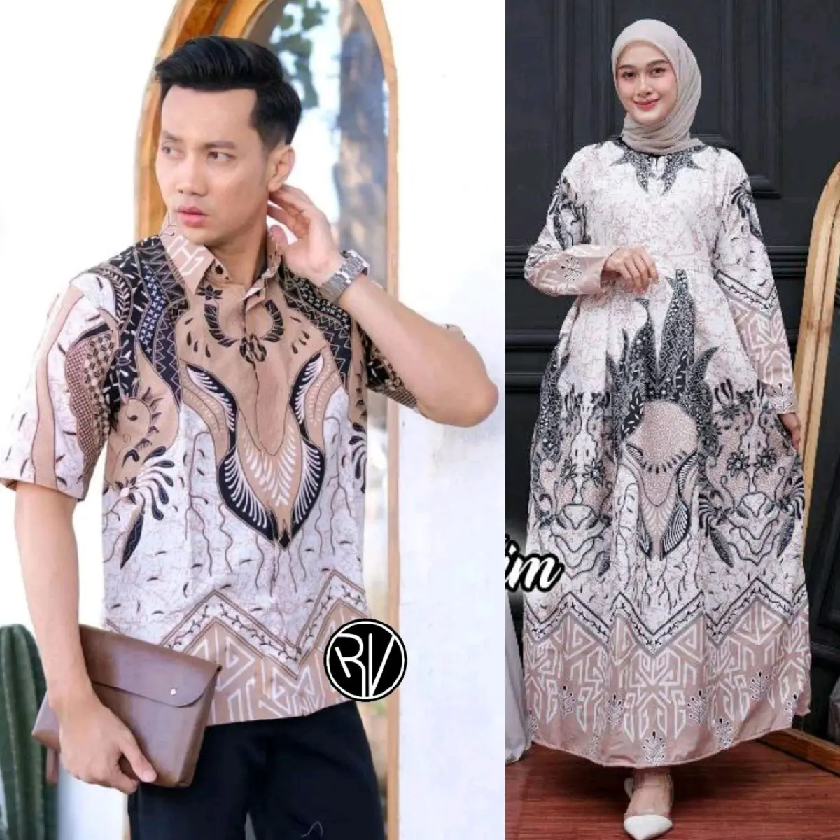 BAJU BATIK COUPLE KELUARGA/KEMEJA LENGAN PENDEK COUPLE GAMIS/GAMIS BATIK STANDAR DAN JUMBO BUSUI Katun Wanita Motif Muslim