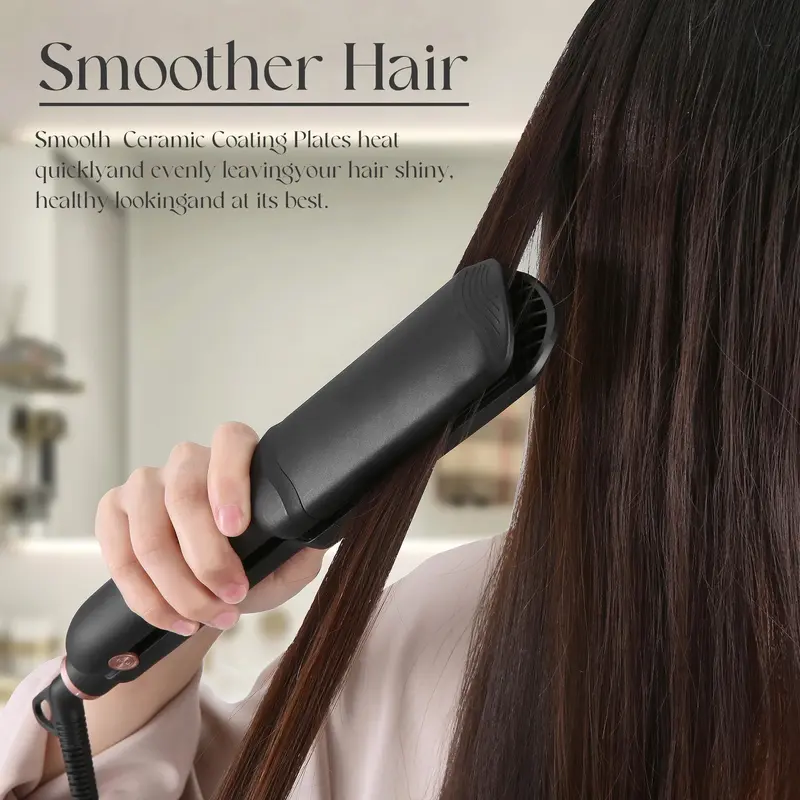 4-Speed Temperature Hair Straightener, 1 Box Multifunctional Hair Straightening Machine with Replacement Plates, Professional Hair Styling Tool for All Hair Types 4