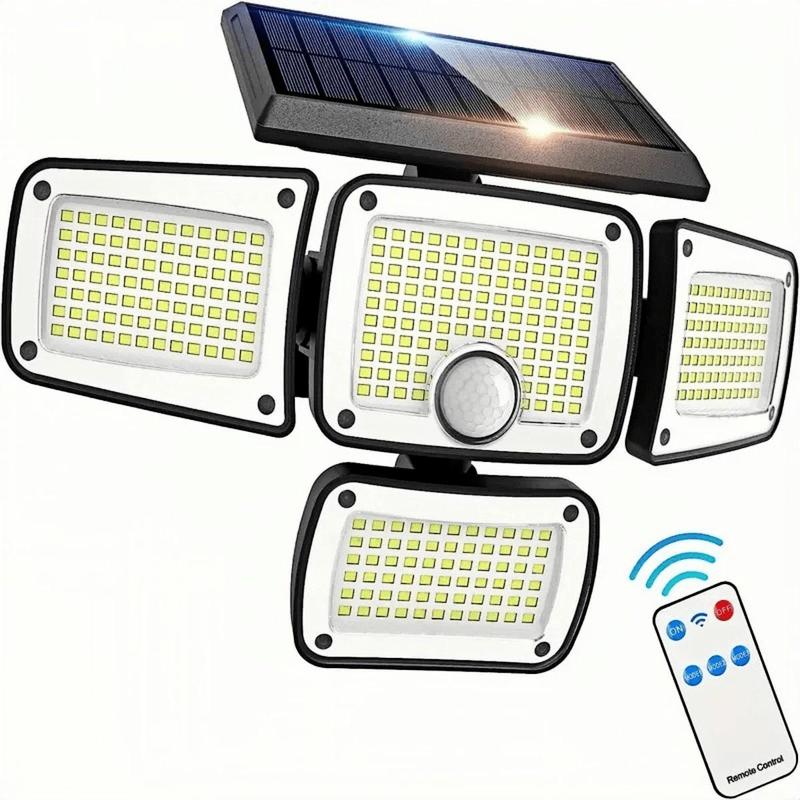 Solar Powered Outdoor Light, Mother's Day Gift, Solar Security Light With 3 Lighting Modes, IP65 Waterproof Motion Sensor Wall Light With Remote Control 2