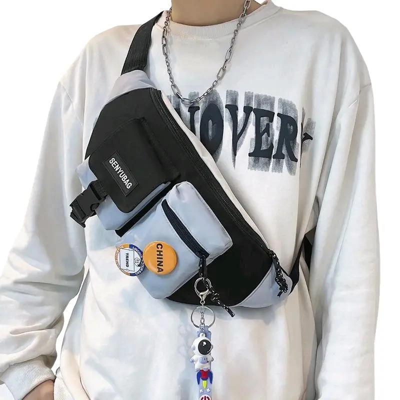   Ảnh thật Túi đeo chéo nam nữ chống thấm nước mẫu mới nhất thiết kế siêu đẹp Canvas Bag Đeo Vai Túi Bao Tử. 