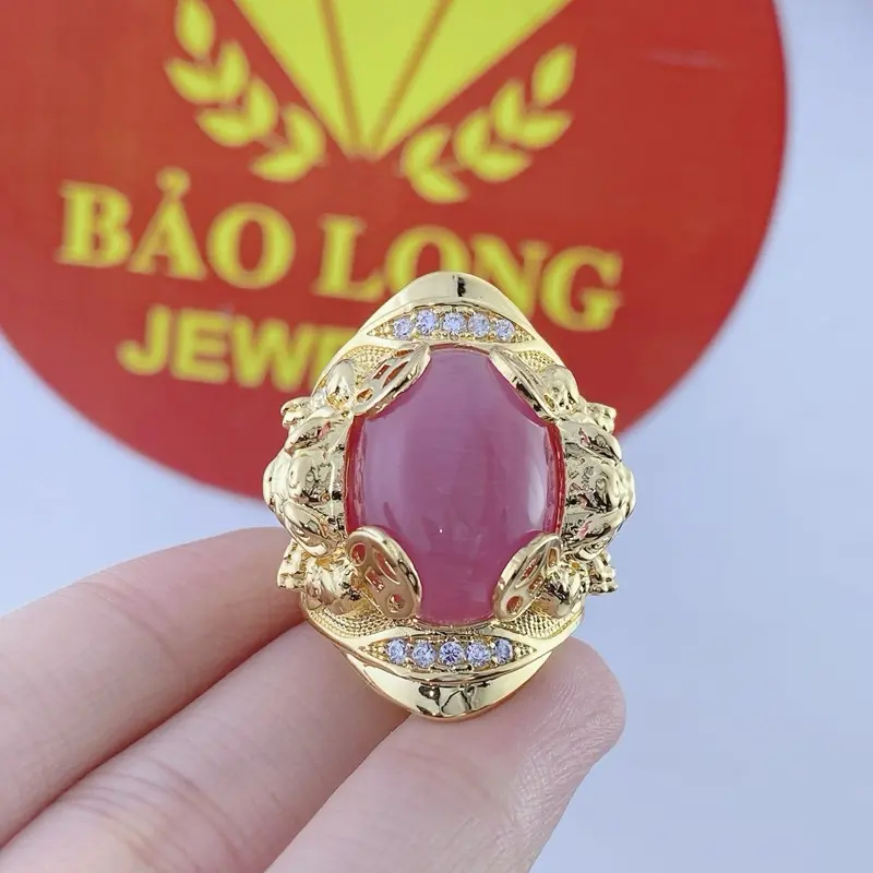 Nhẫn nam cóc ngậm ngọc đá ruby sao - Trang sức bảo long 4