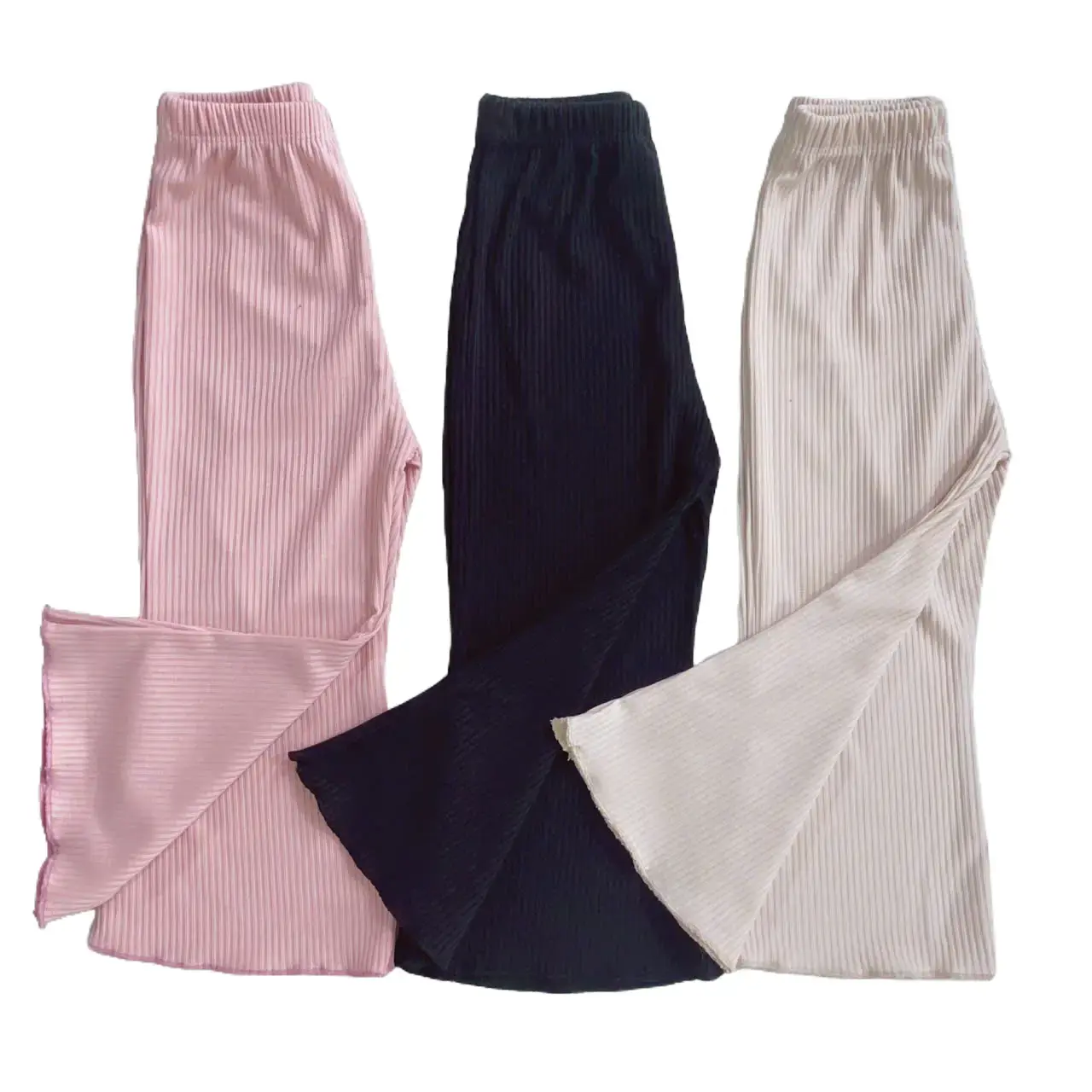 Combo 3 Quần Kiểu Dáng  Loe Chất Liệu Tăm Hàn Cho Bé Gái 11 - 25kg.