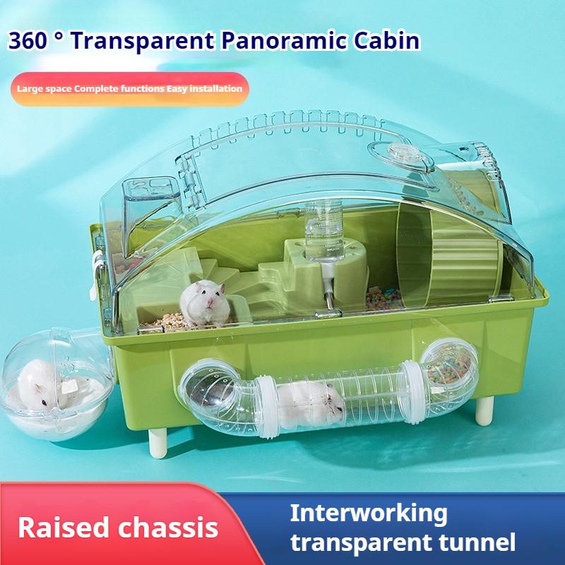 Image showcasing 【45*28*30cm】SG STOCK Hamster Cage Small Animal With Tunnel 360 Viewing ...