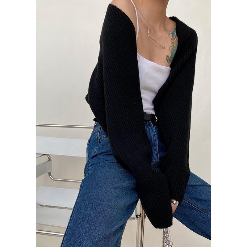Product Introduction of Váy Hai Dây Không Tay Phong Cách Pháp Xiaoxiangfeng Áo Khoác Cardigan Dệt Kim Phối Bên Ngoài Áo Len Nữ Tay Cánh Dơi Khăn Choàng Dáng Ngắn Khí Chất 6