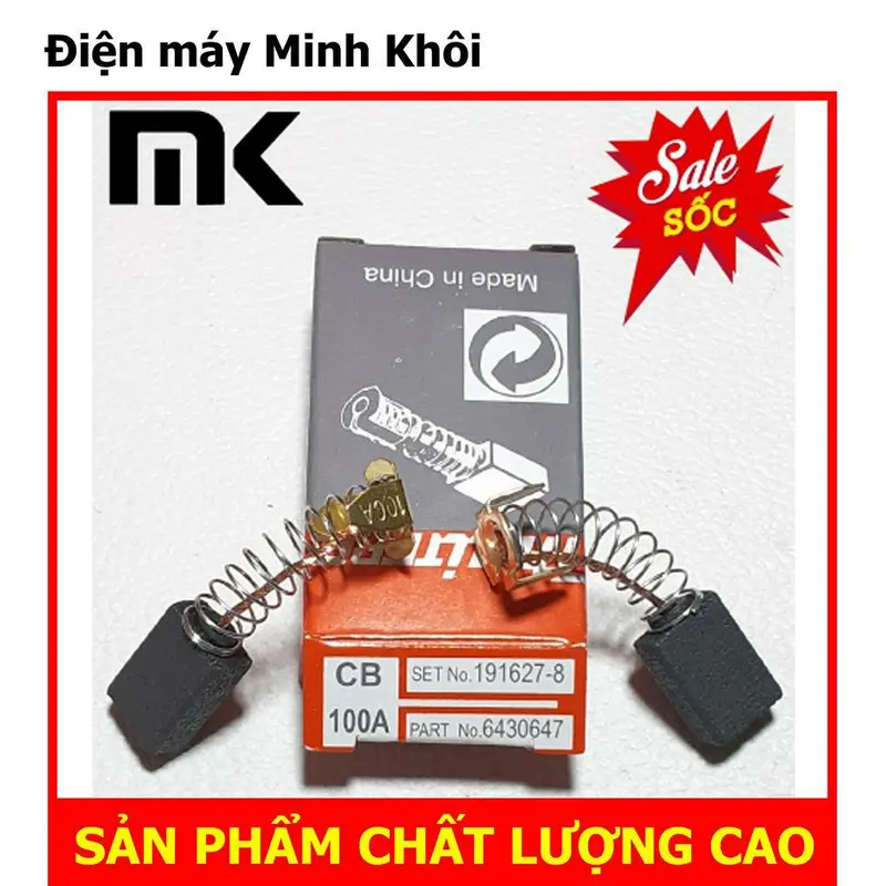 Chổi than 100 ( 10 x 6 x 14.5mm ) máy khoan, máy mài, máy cắt sắt... 1
