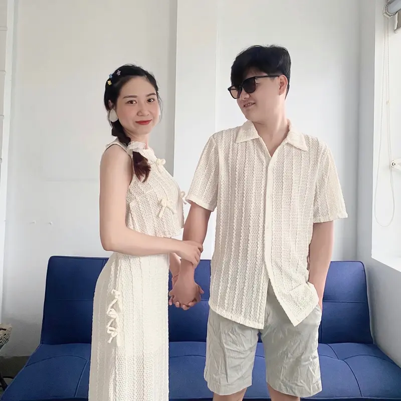 Set đồ đôi 3 món đi biển đi du lịch xinh form maxi dài - YH Couple Shop Nữ cặp 4
