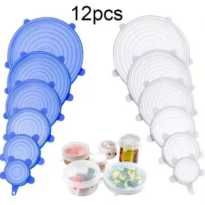 thumbnail image 2 of Silicone Lids Food Covers, 12PCS Silicone Stretch Lids, 6 Different 2 of 13
