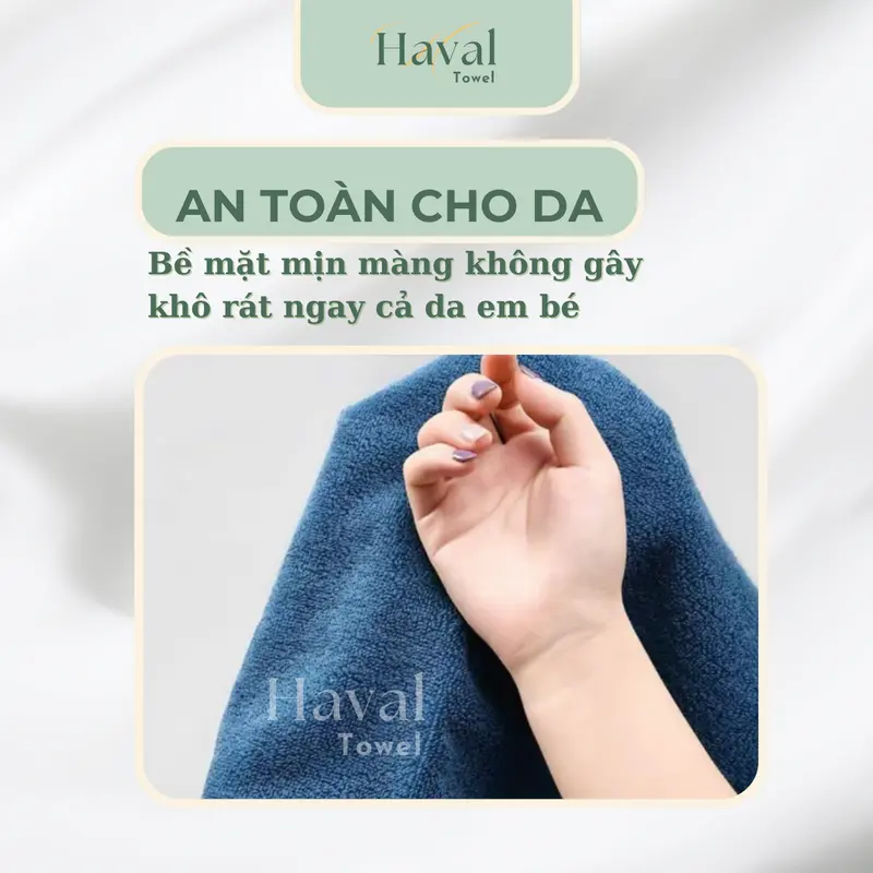 Bộ 6 Khăn Gội Đầu Cotton Haval Kích Thước 35x80cm, Lau Tóc, Tập Gym Mềm Mịn và Thấm Hút, Không Ra Màu Dùng Làm Khăn Tắm Gội Trong Nhà Tắm, Phòng Gym, Yoga 4