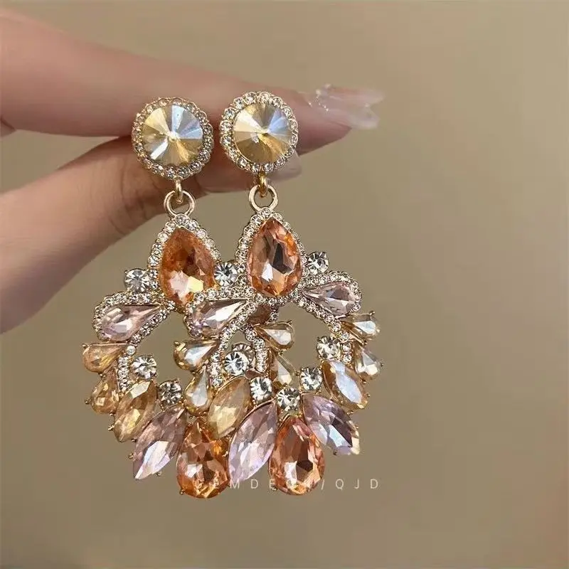 Earrings Retro Heavy Industry Ins Ethnic Style All-Match Earrings Women's Light Luxury Temperament Long High-Grade Earrings Exaggerated