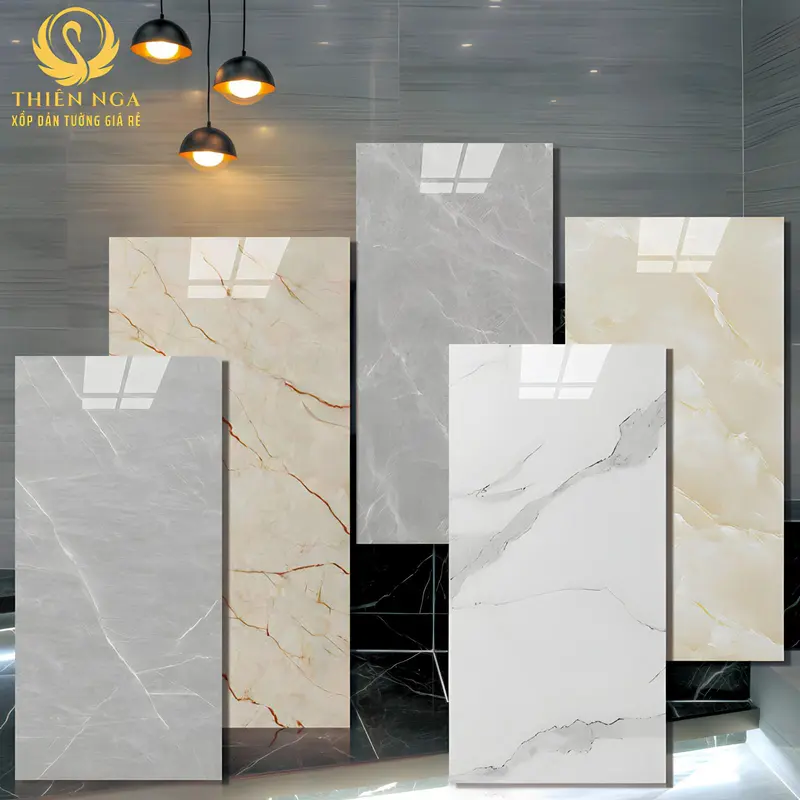 [ COMBO 50 TẤM ] Giấy Dán Tường Chất Liệu PVC Vân Đá Tráng Gương Kích Thước 60x30cm Khả Năng Chống Nước Chống Cháy Chống Ấm Mốc Giúp Trang Trí Phòng Ngủ Phòng Bếp Phòng Khách DTG 1