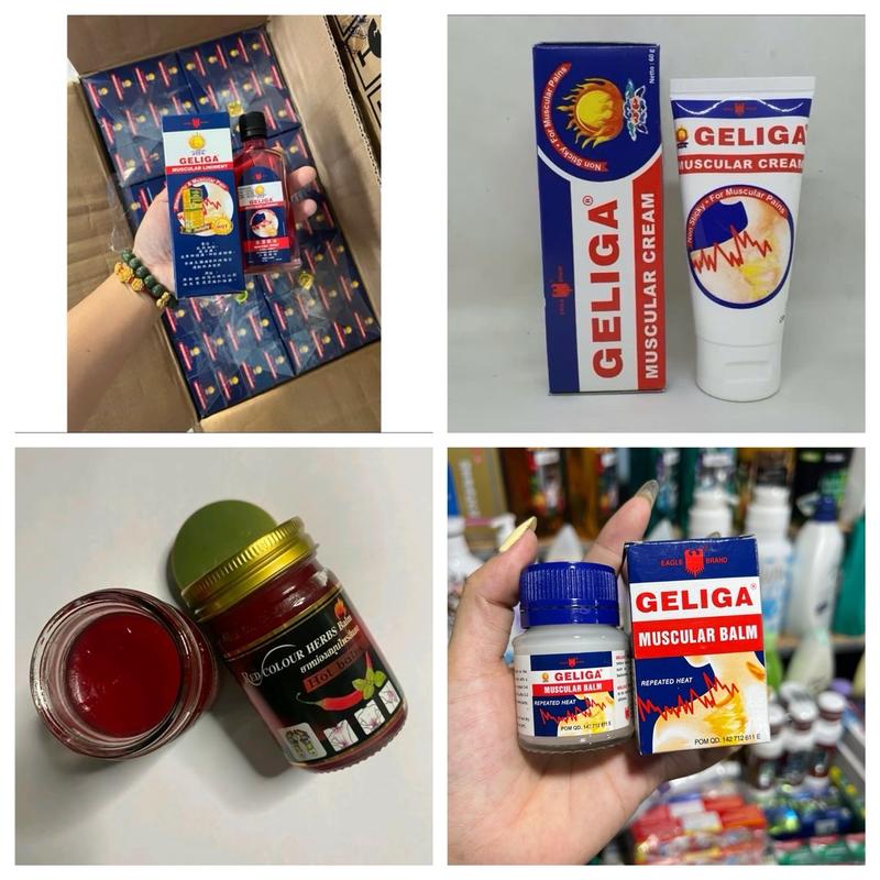 [Hàng Chính Hãng]Combo 4Chai Tặng 2Bịt Dán Con Cọp Dầu Cù Là Lửa Geliga/ Dầu Xoa Bóp Dạng Nước, Dạng Kem,Cù Là Ớt Hỗ Trợ Xoa Bóp Nhức Mỏi,Đau Vai Gáy,Tê Bì Chân Tay,Đau Lưng Đau khớp v.v