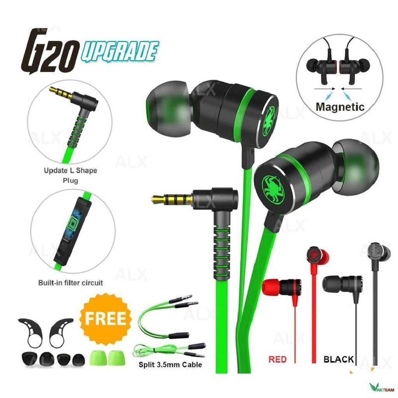 Tai Nghe Có Dây Chuyên game Gaming Plextone G20 - Chơi tốt PUBG mobile Nhét Tai Earphone Nhét Tai Earphone Nghe Nhạc Kem