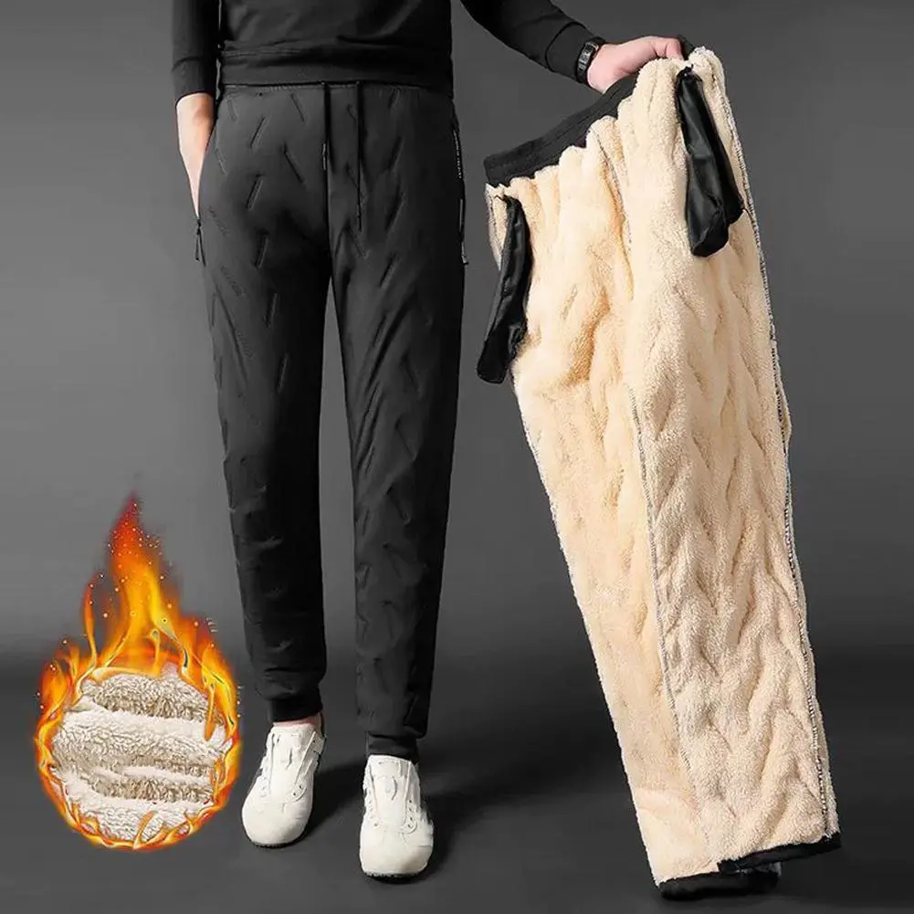 Women's Men's Fleece Thermal Trousers Waterproof Sports Jogging Pants Winter Thermal Trousers