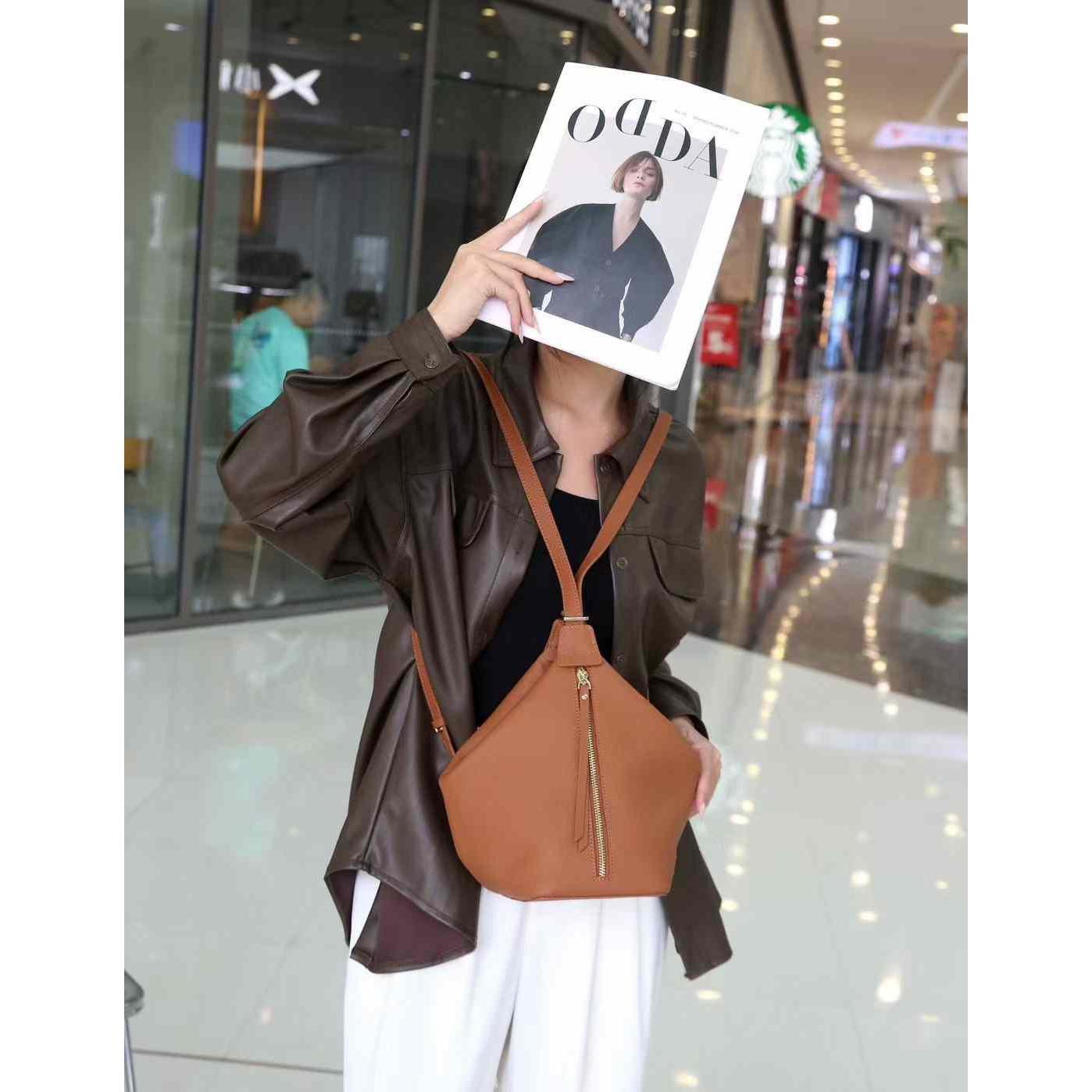 Leyca Hobo Leather Bag 2in1 Genuine Leather Shoulder Bag