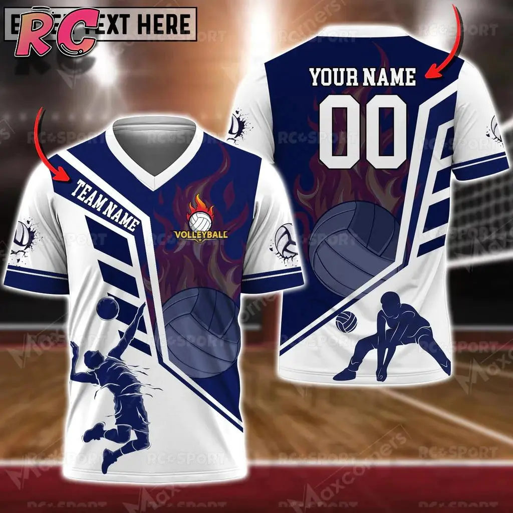 Customizable flame design volleyball jersey with team name and player number (00) printed on it, made of soft material, suitable for sportswear, affordable price, unisex style