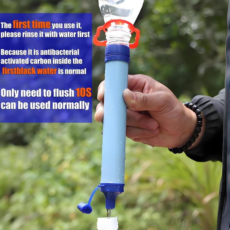 Outdoor Portable Water Filtering Straw, Compact Activated Carbon Water Filtering Straw for Hiking Camping Travel Fishing Mountaineering, Outdoor Water Filter, Hiking Essentials 3