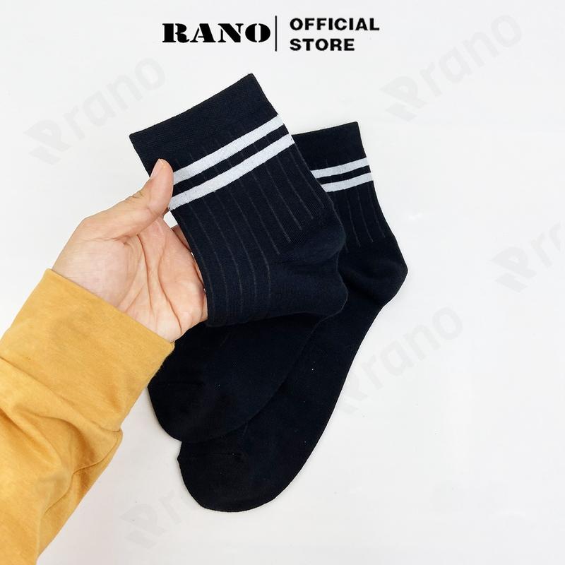 Product Introduction of Tất vớ nam nữ kẻ 2 sọc ngang cổ trung cao nhiều màu hàn quốc cotton trắng đen xanh vàng xám TAT_2SOC 23