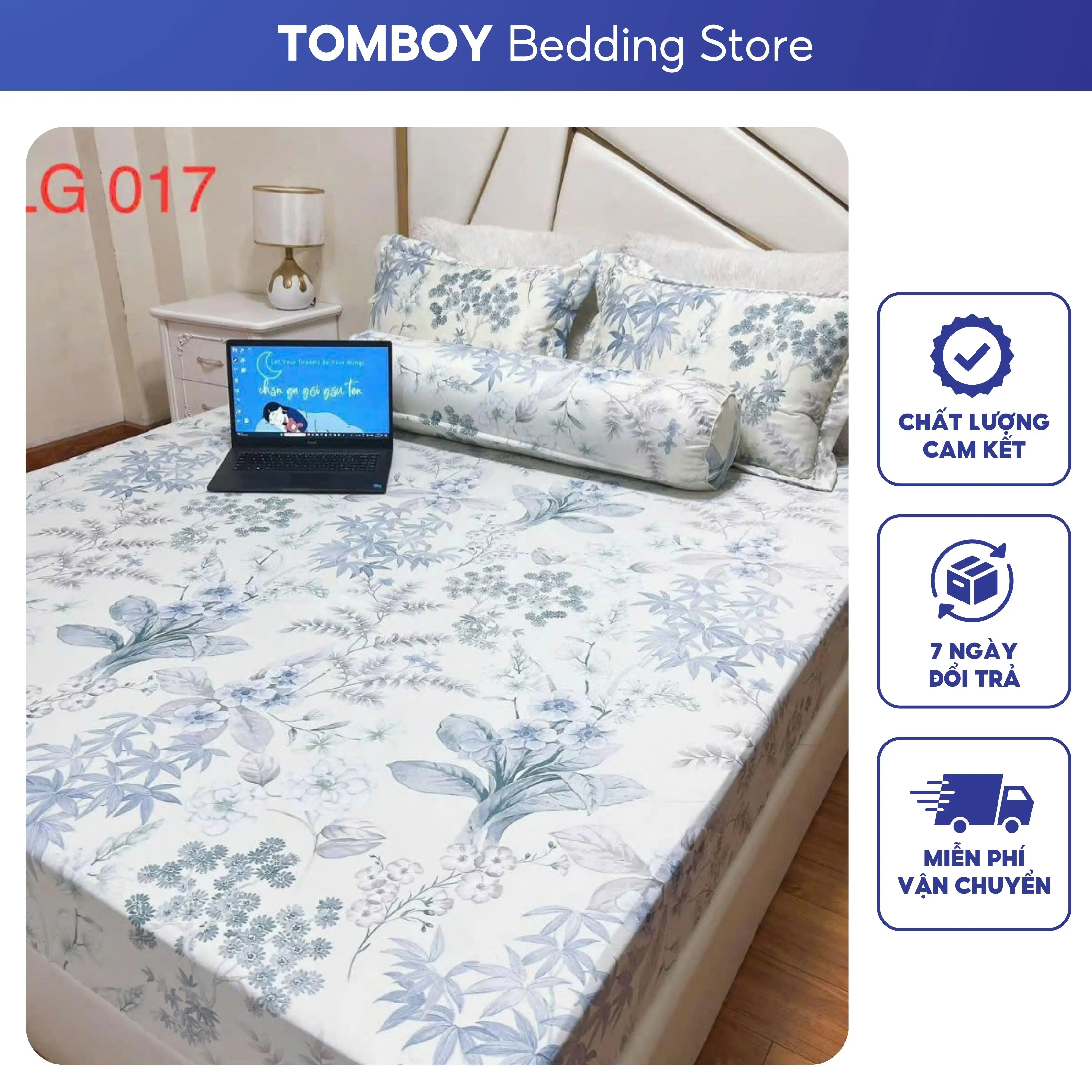 Bộ ga gối lụa thái TOMBOY BEDDING, mềm mịn thoáng mát, đa dạng mẫu mã kích thước