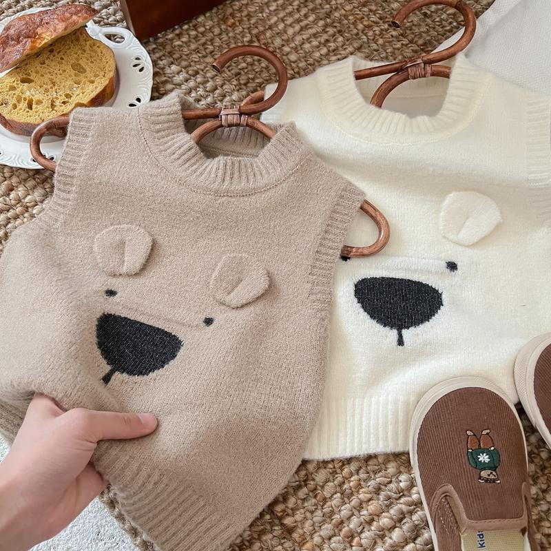 Áo Vest Dệt Kim Cho Em Bé Áo Vest Len Cho Trẻ Sơ Sinh Hình Gấu Dễ Thương Mềm Mại, Mới Thu Đông 2023, Thích Hợp Cho Bé Trai Và Bé Gái, Thiết Kế Hoạt Hình, Áo Vest Nhỏ Được Người Khác Thu Thập 7
