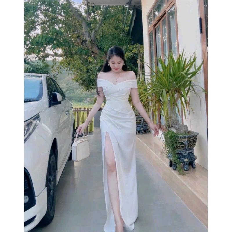 đầm tapta xẻ tà dài body sang trọng quý phái Nữ Women 5