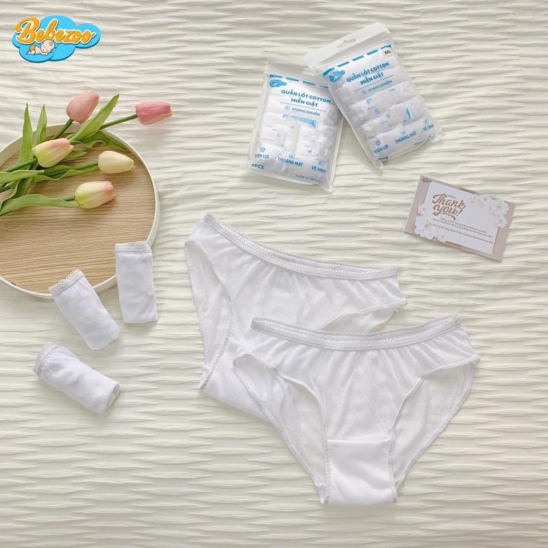 Set 5 Quần Lót Giấy Cotton Miễn Giặt Cao Cấp BeBezoo Cho Mẹ Bầu Sau Sinh Quần Lót Bầu