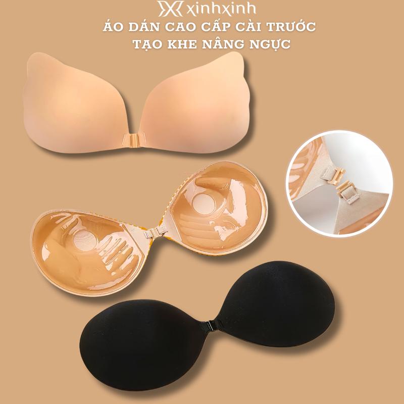  Áo Lót Cao Cấp Bra Dán Nâng Ngực Tạo Khe  - Đệm Dày 3cm - Màu Da + Đen - Tương Ứng 32-34 36-38 - Nữ 