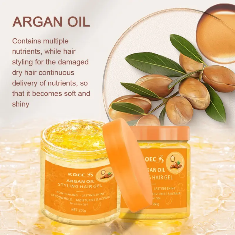 Argan Oil Hair Hair-Styling Gel 250G Oil Control Repair Hair Gel Nourishing Hair Care