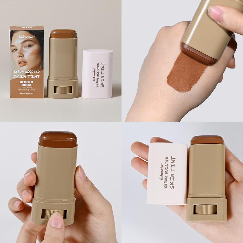 Long-lasting Moisturizing Solid Foundation, 2 Counts/set Tinted Moisturizing Cream Foundation, Smooth Application, Facial Cosmetic, Concealer, Color Corrector Makeup, Flawless, Base 7