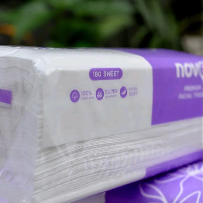 (Paket 10 pcs) NOVE Facial Tissue 180 sheet 2 ply Tisu Wajah Halus Lembut Promo Murah Gratis Ongkir Bisa COD Warna Putih Bersih 8