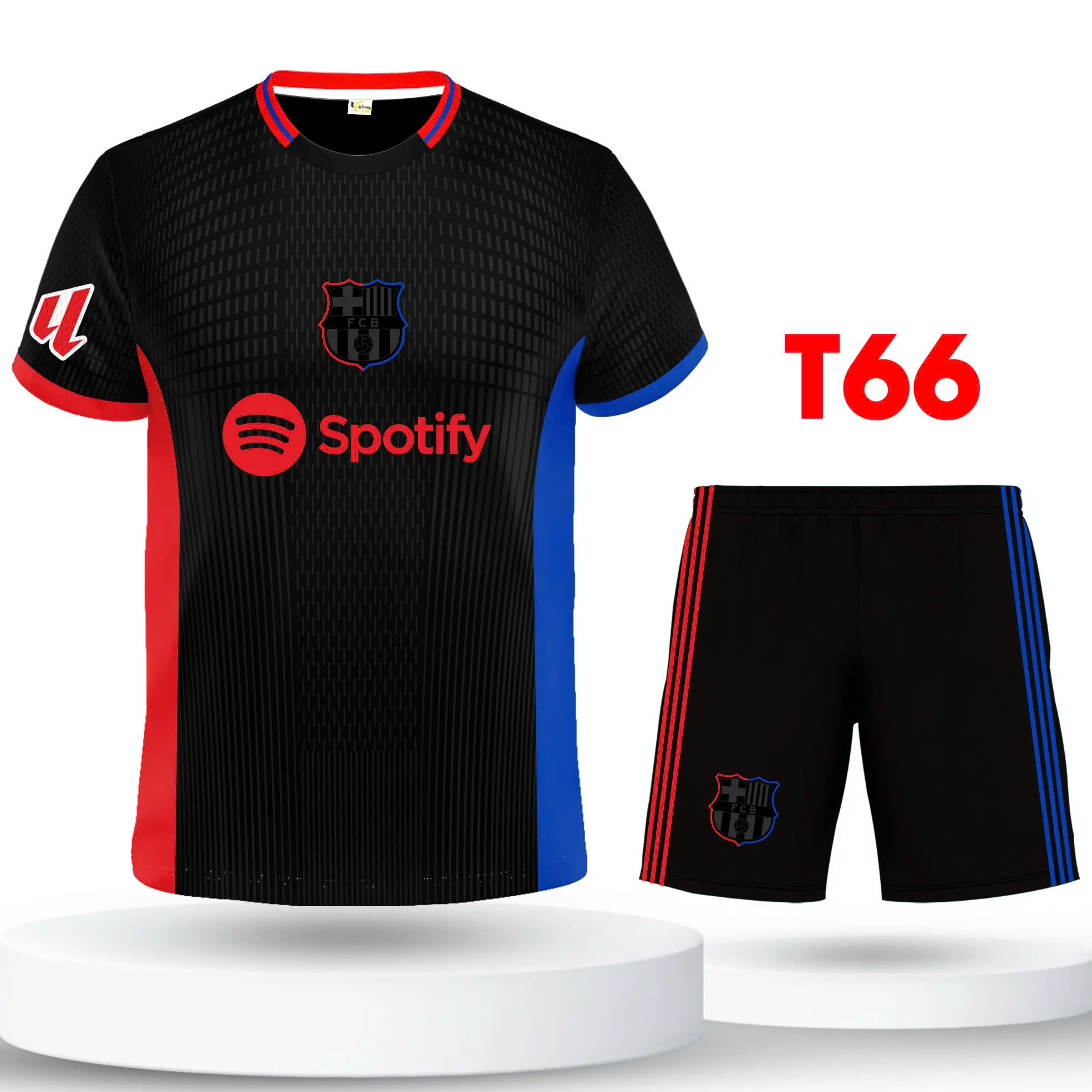 Bộ quần áo bóng đá, đồ đá banh Barca thun lạnh cao cấp logo thêu Top Sport