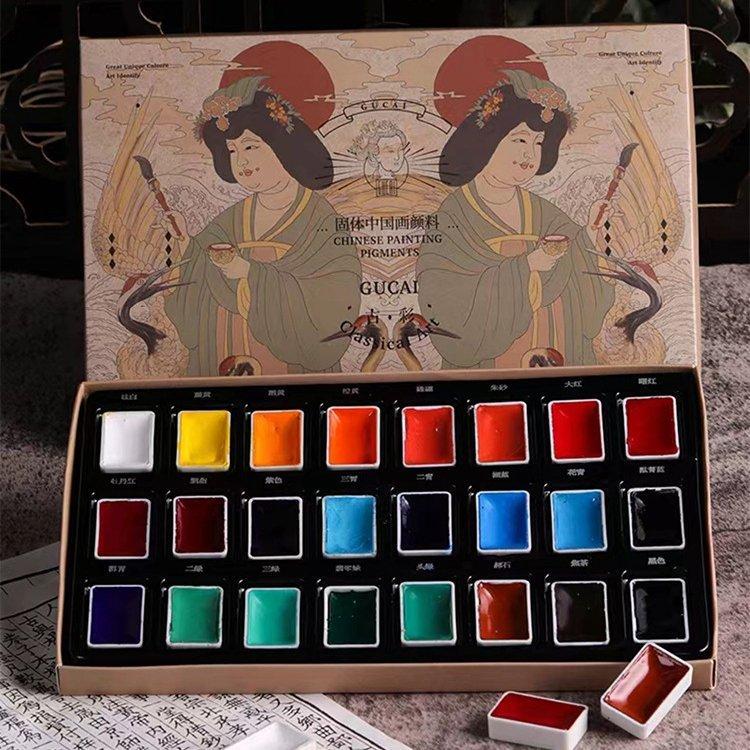 Màu nước Gucai Cổ Thái Paul Rubens dạng nén set 12/24 màu - Hoạ cụ Hakuart 2