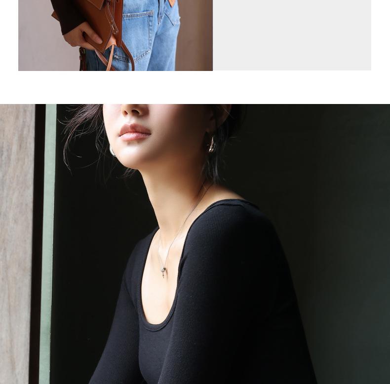 Product Introduction of 2025 Spring, Summer, Autumn Bottoming Shirt Black Low-Neck Women's Spring and Autumn Tops Long Sleeve Inner Wear Korean Style Slim Fit 23