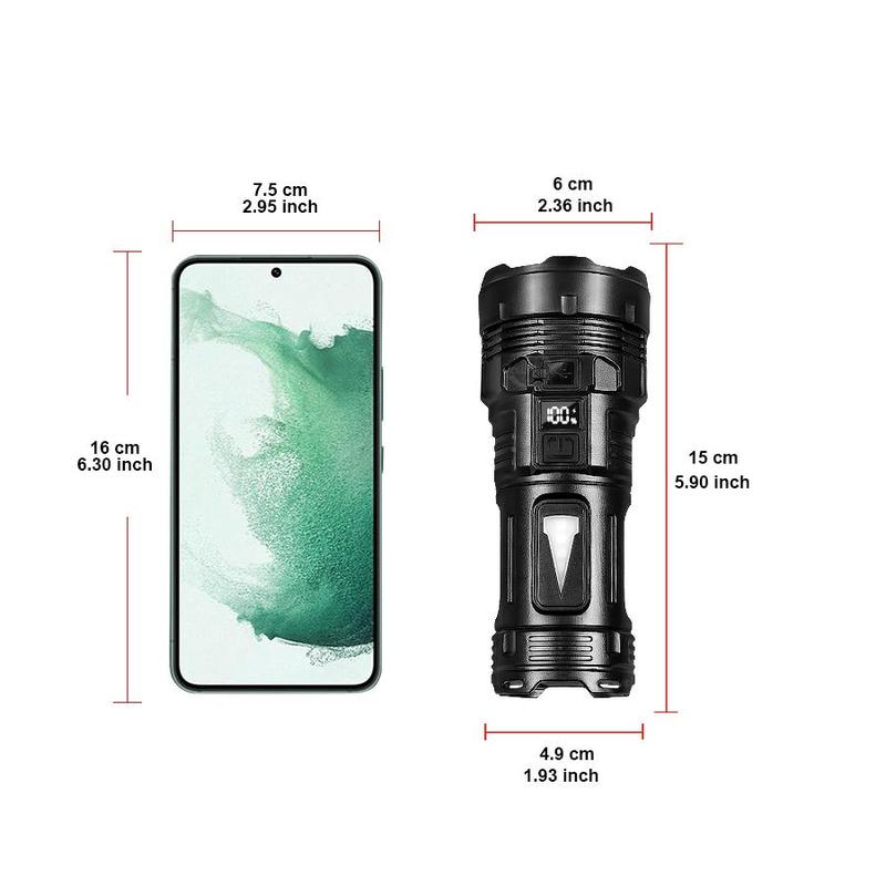 LED Multi-functional Strong Flashlight, Rechargeable Ultra-bright Portable Design Outdoor Zoom Long-range Spotlight, Emergency Camping Light 1