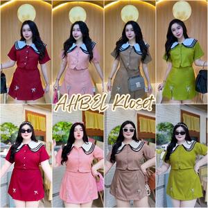 SET-99  ชุดเซทปกบัว+กางเกงกระโปรง ผ้าซาร่า หรูหรา น่ารักมาก