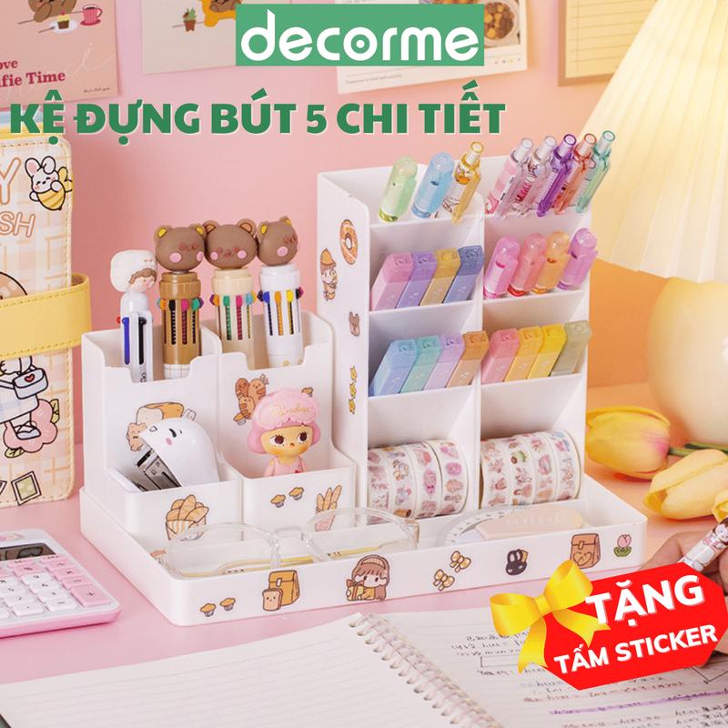 Kệ đựng bút DecorMe ống đựng bút nhiều ngăn basic hộp cắm bút để bàn nhiều ngăn đa năng văn phòng phẩm