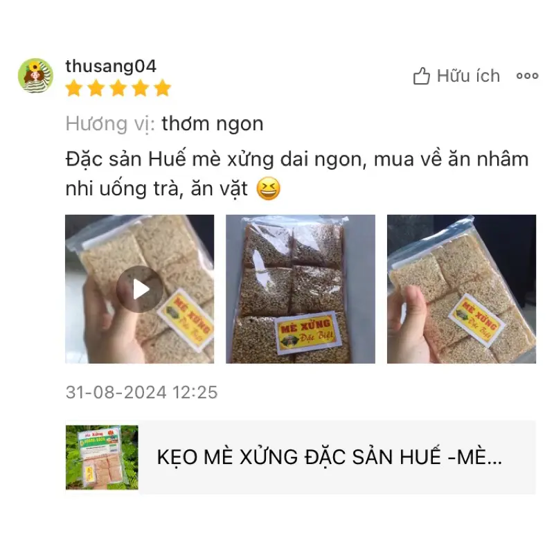 KẸO MÈ XỬNG ĐẶC SẢN HUẾ -MÈ XỬNG HUẾ 200g Ăn Vặt 7