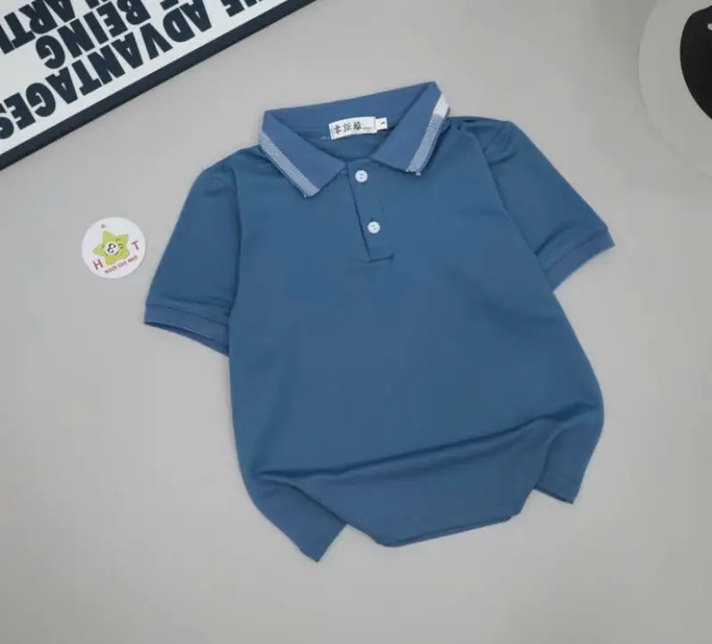 Áo thun Polo cho bé trai bé gái chất liệu cotton thoáng mát thấm hút mồ hôi size 12 - 35kg 3